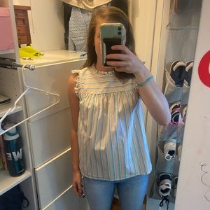 Jcrew, Ruffle Sleeve, Ranbow, Size 4